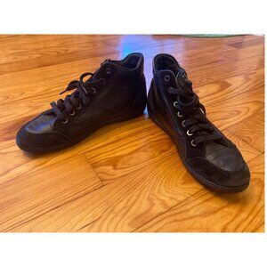 GEOX Waterproof Black (Faux) Leather Sneakers